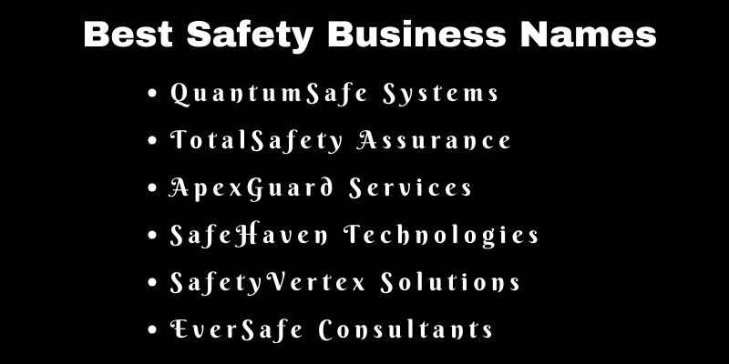 Safety Business Names