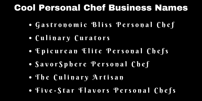 Personal Chef Business Names