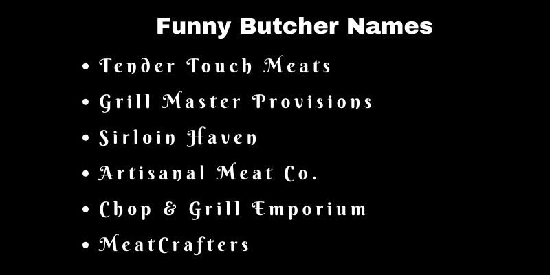 Butcher Shop Names