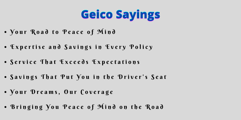 Geico Sayings
