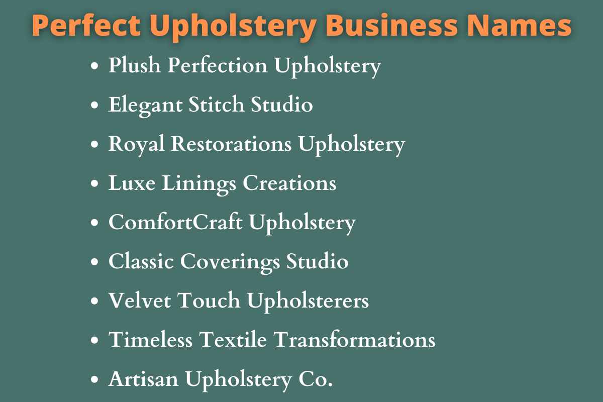 Upholstery Business Names