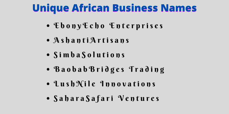 African Business Names