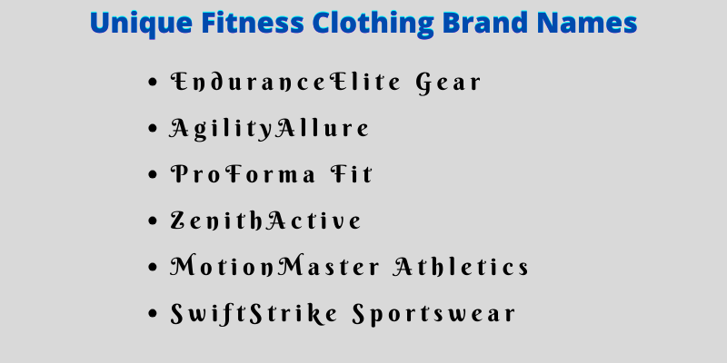 Activewear Brand Names