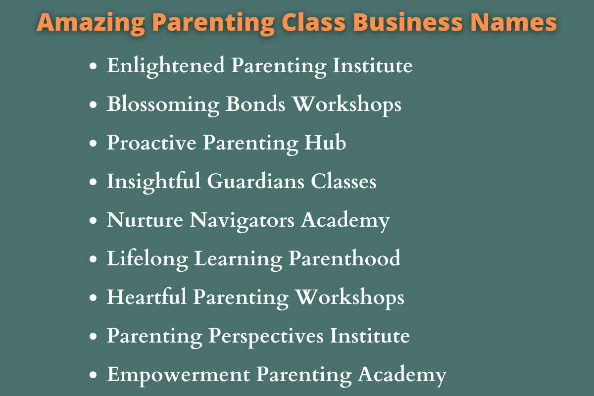Parenting Class Business Names