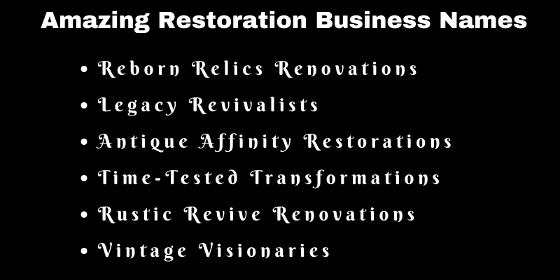 Restoration Business Names