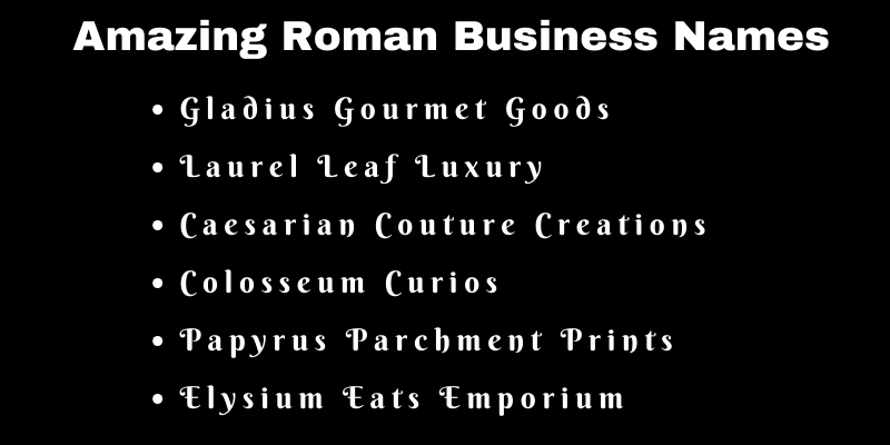 Roman Business Names