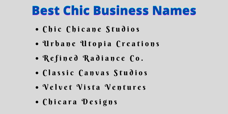 Chic Business Names