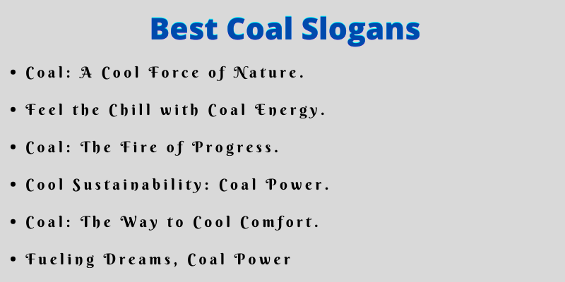 Best Coal Slogans
