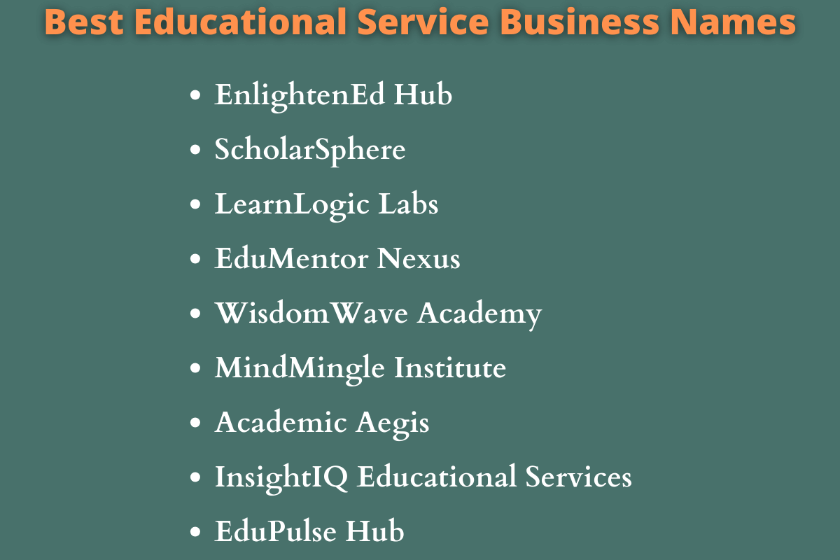 Educational Service Business Names