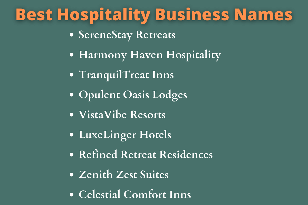 Hospitality Business Names