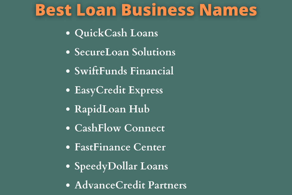 Loan Business Names