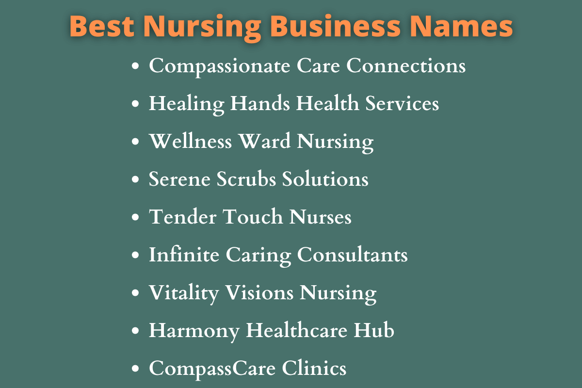 Nursing Business Names