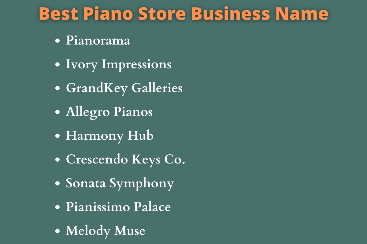 Piano Store Business Names