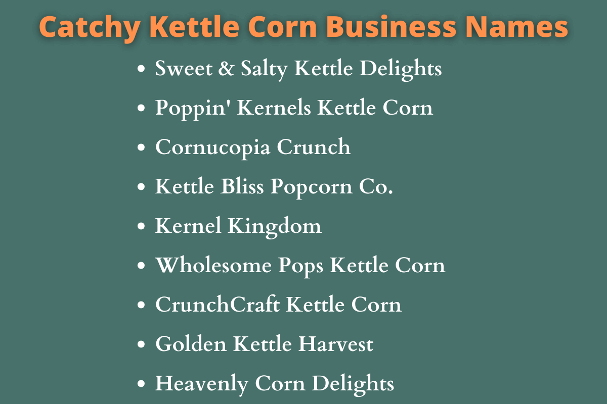 Kettle Corn Business Names