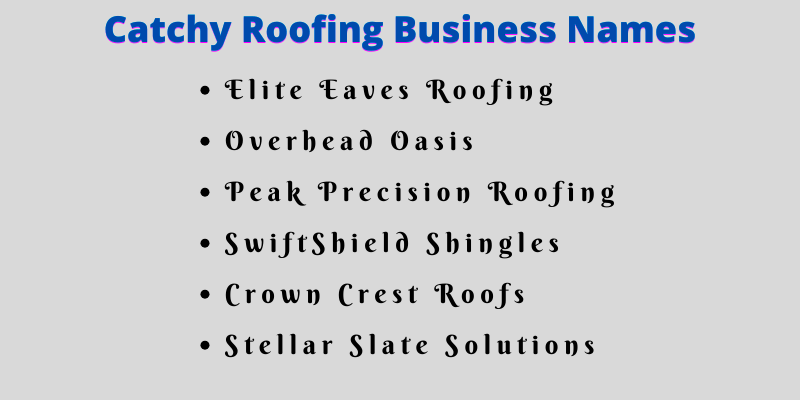 Roofing Business Names