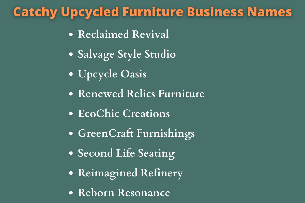 Upcycled Furniture Business Names