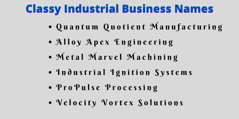 Industrial Business Names