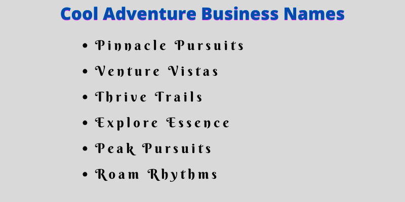Adventure Business Names