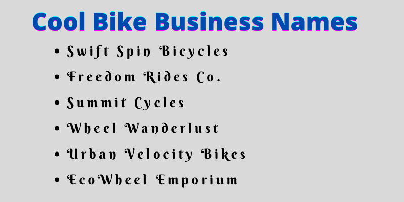 Bike Business Names