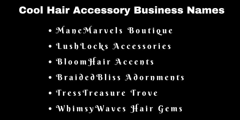 Hair Accessory Business Names