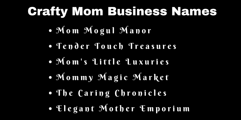 Mom Business Names