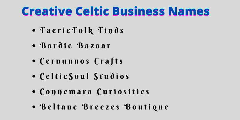 Celtic Business Names