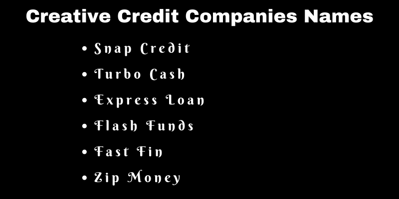 Credit Card Companies Names