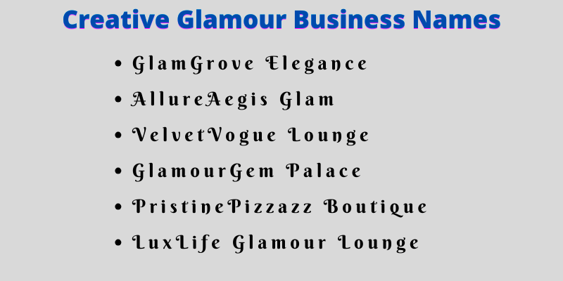 Glamour Business Names