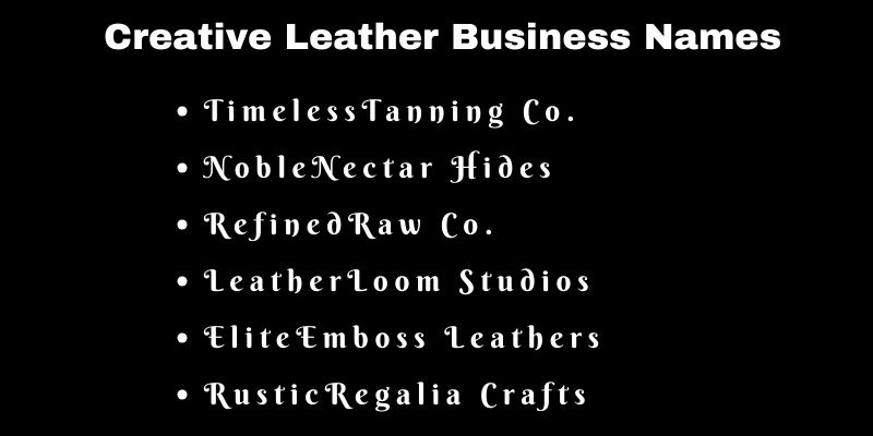 Leather Business Names
