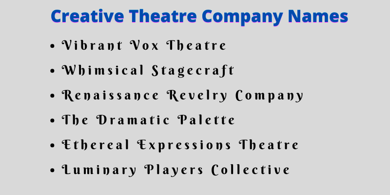 Theatre Company Names
