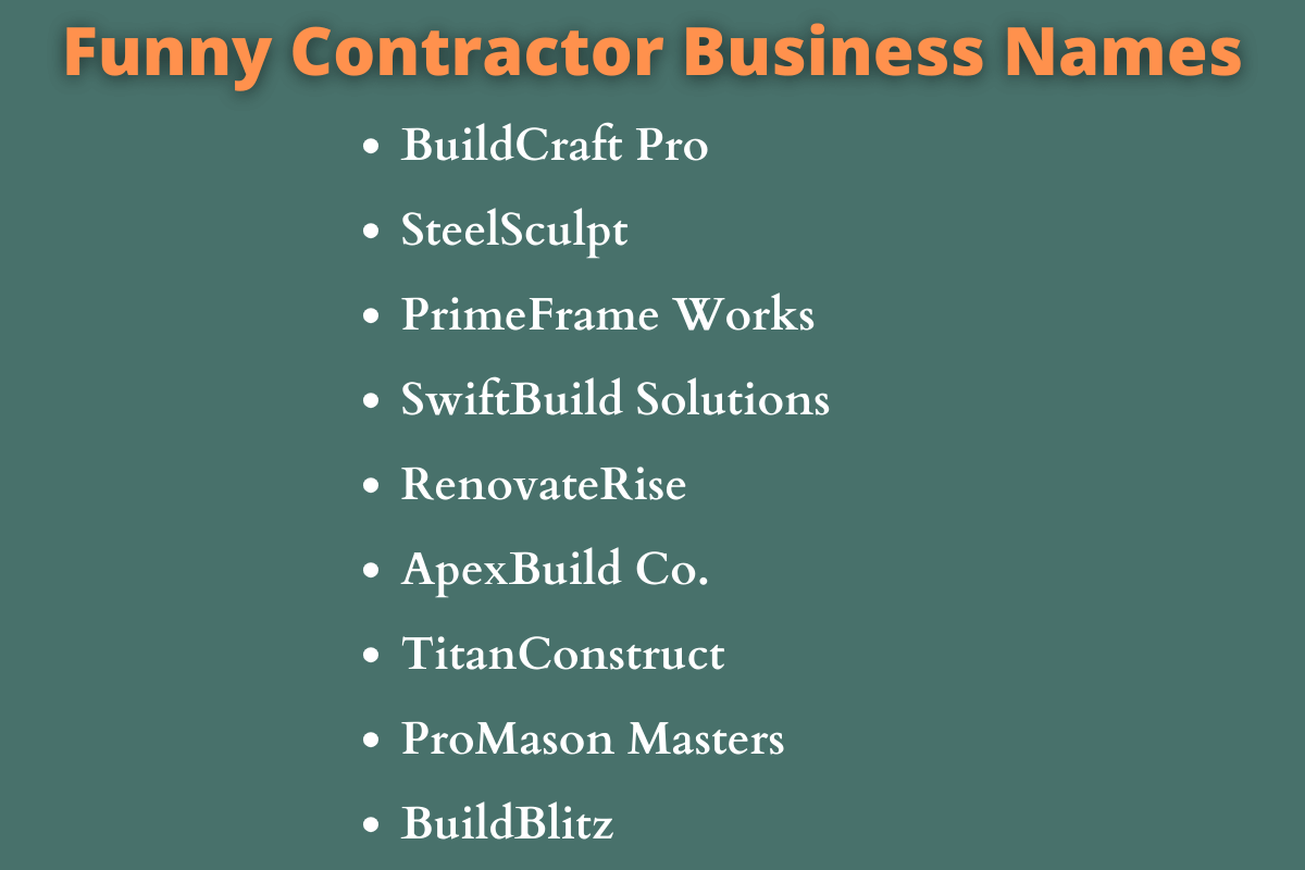 Contractor Business Names