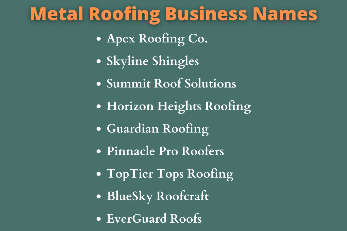 Roofing Business Names