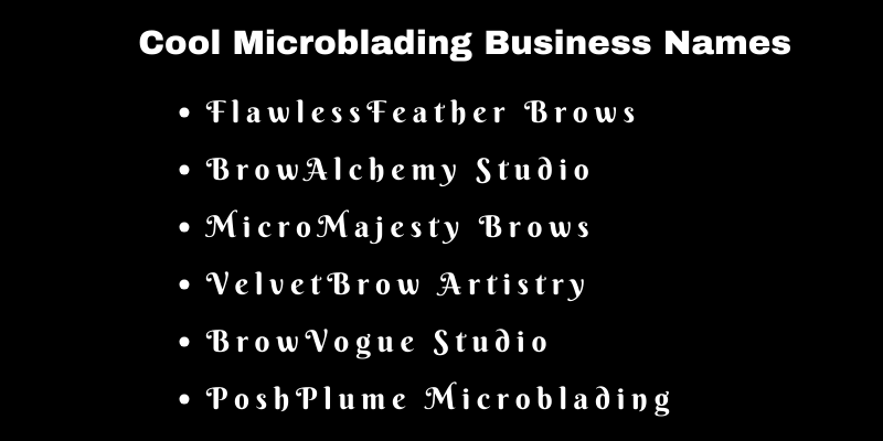 Microblading Business Names Ideas