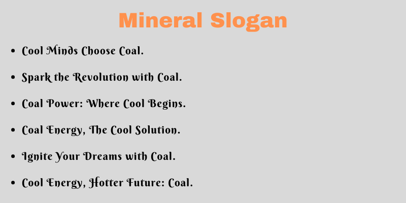 Mineral Slogan
