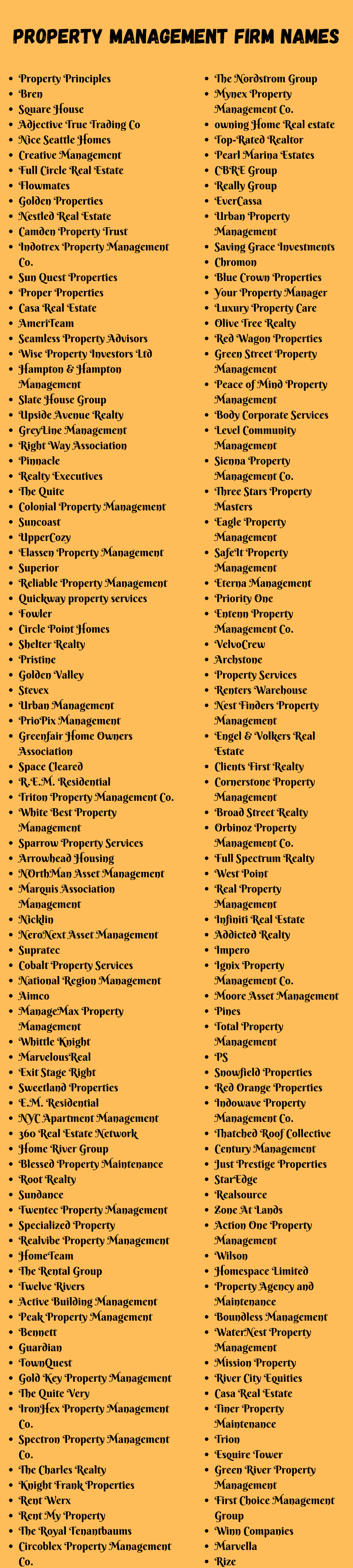 Property Management Firm Names