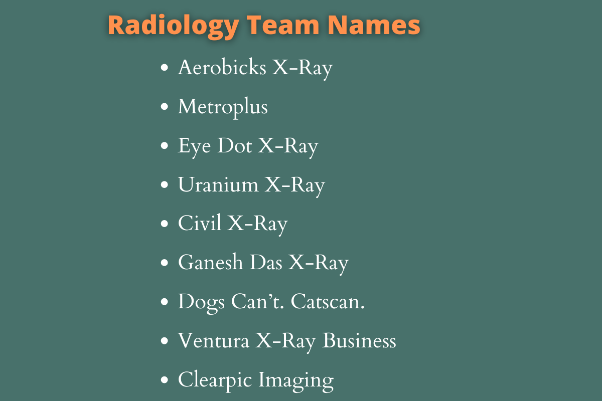 Radiology Team Names
