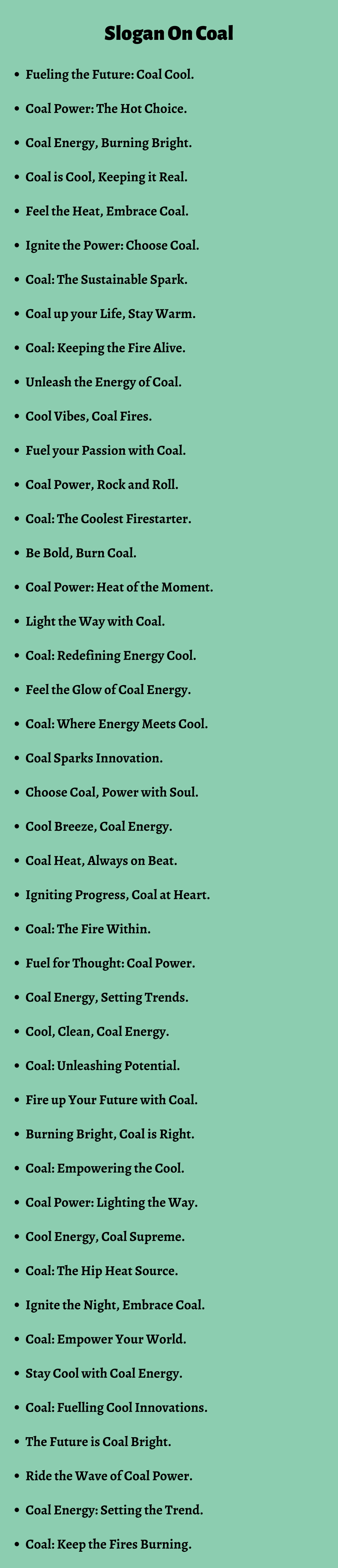 Slogan On Coal