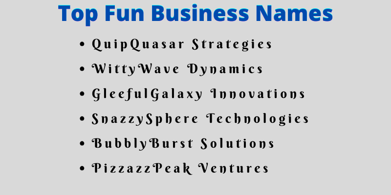 Fun Business Names