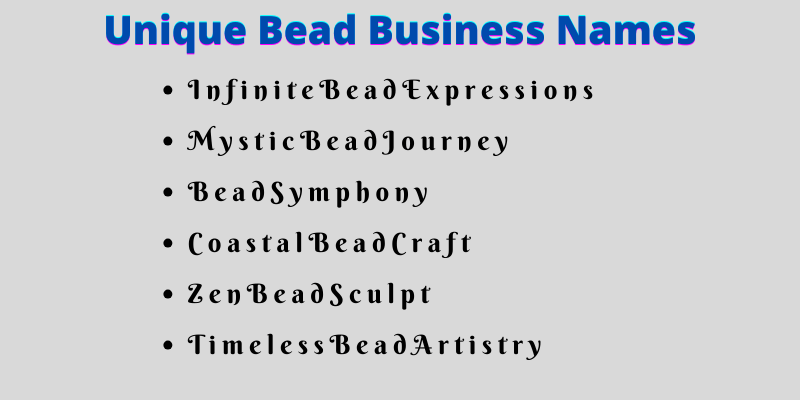 Bead Business Names