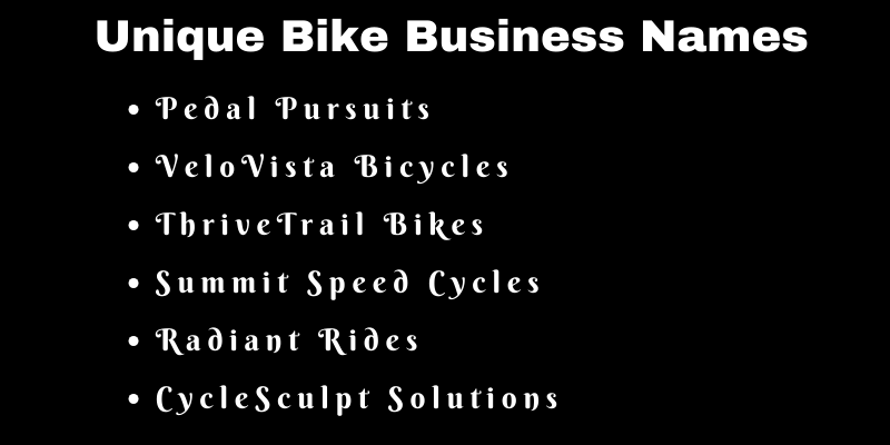 Bike Business Names