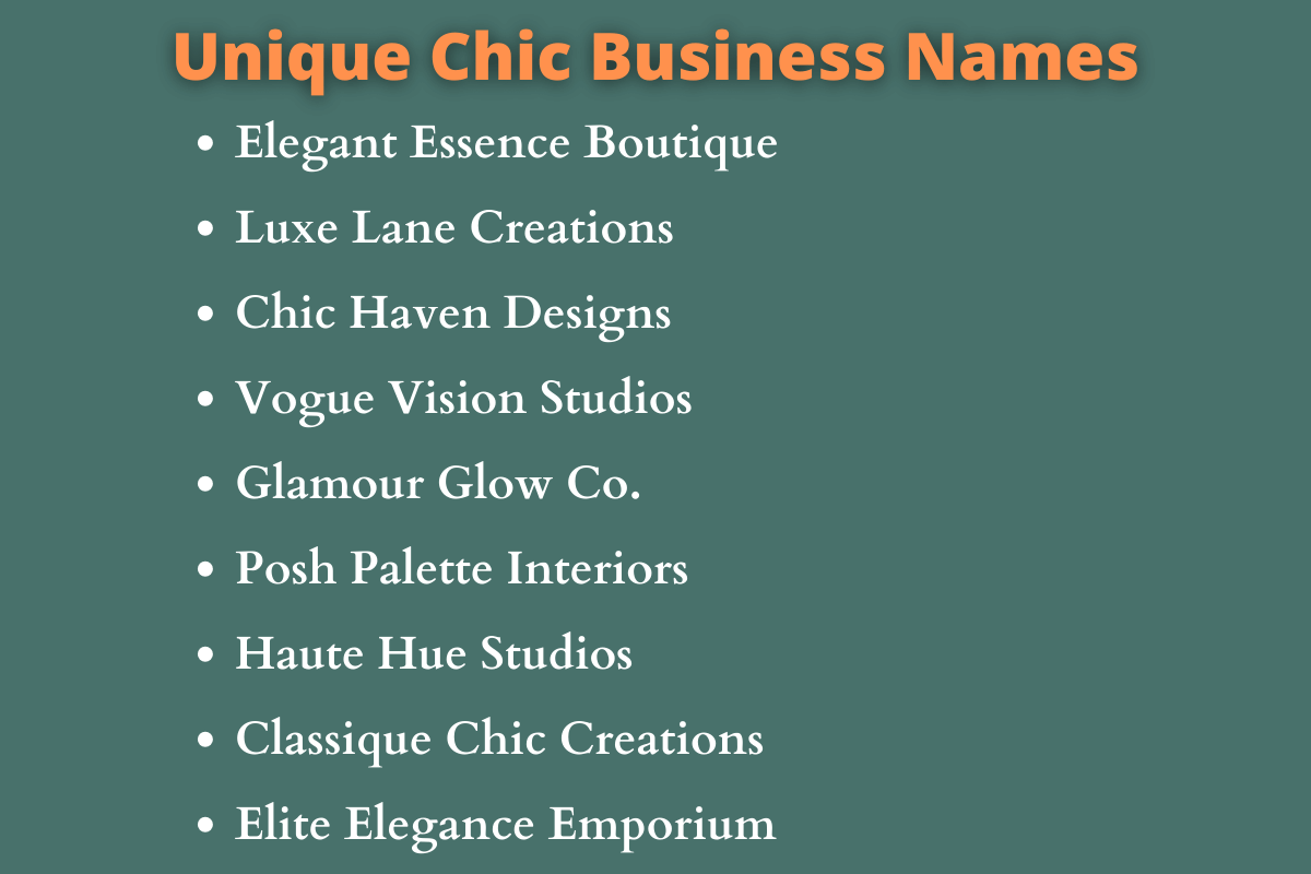 Chic Business Names
