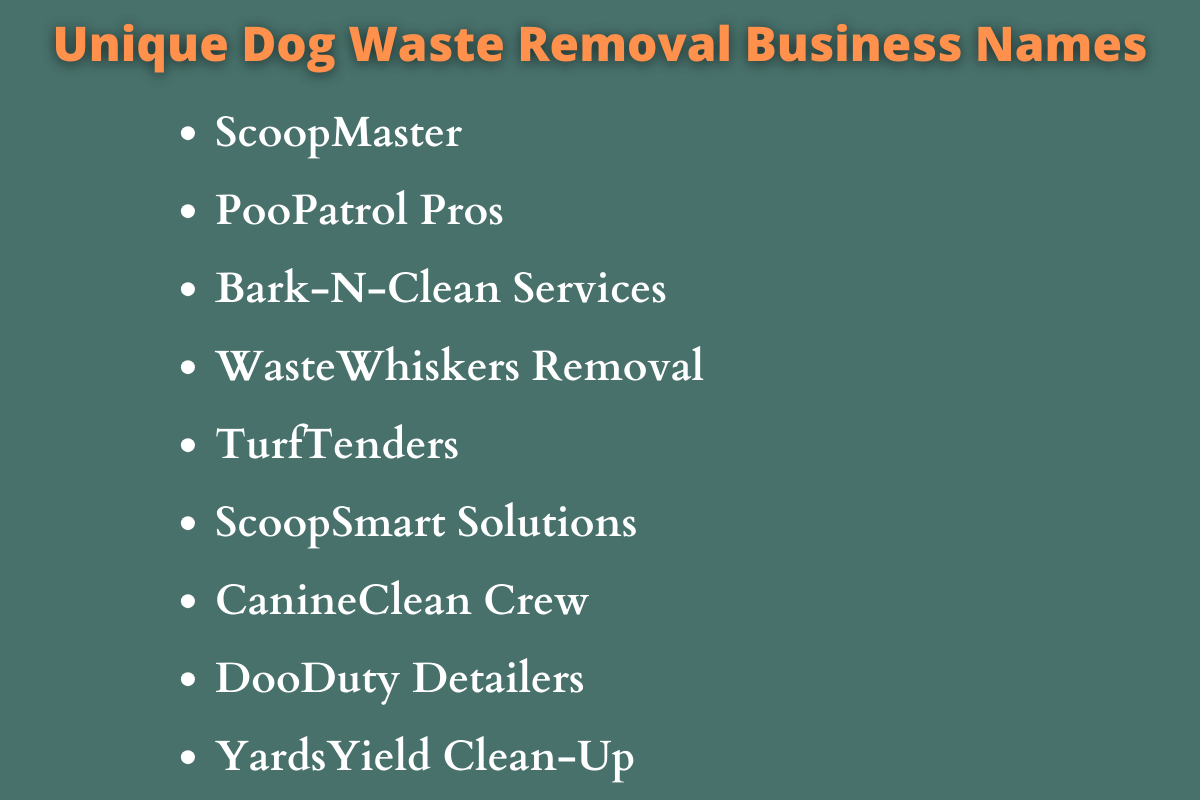 Dog Waste Removal Business Names