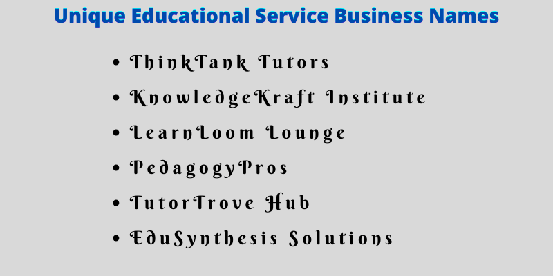 Educational Service Business Names