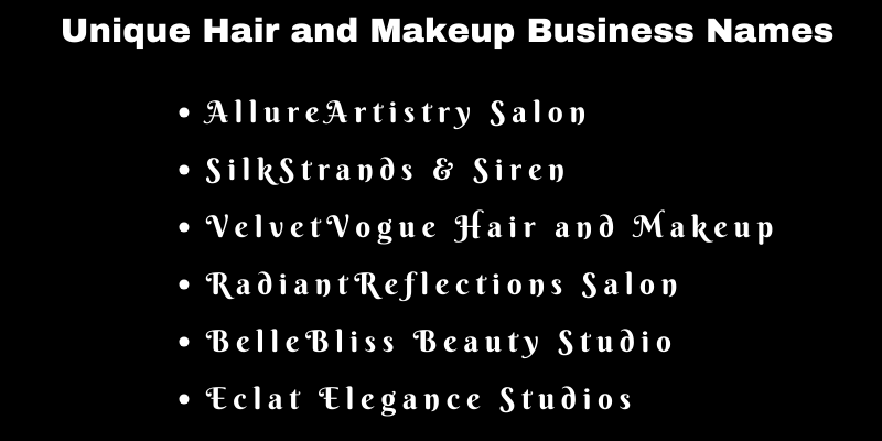 Hair and Makeup Business Names