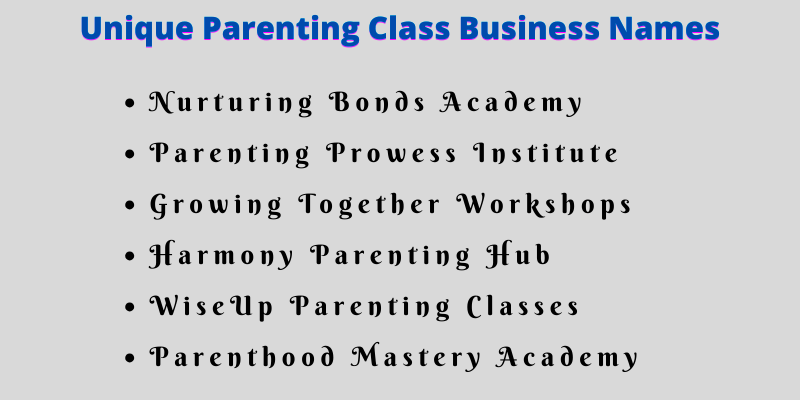 Parenting Class Business Names