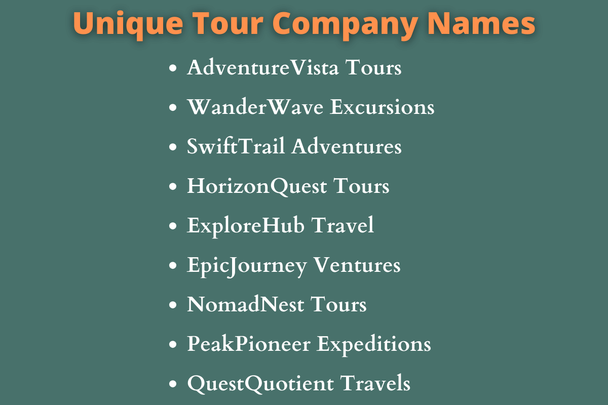 unique tour company names