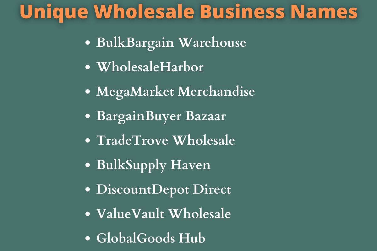 Wholesale Business Names