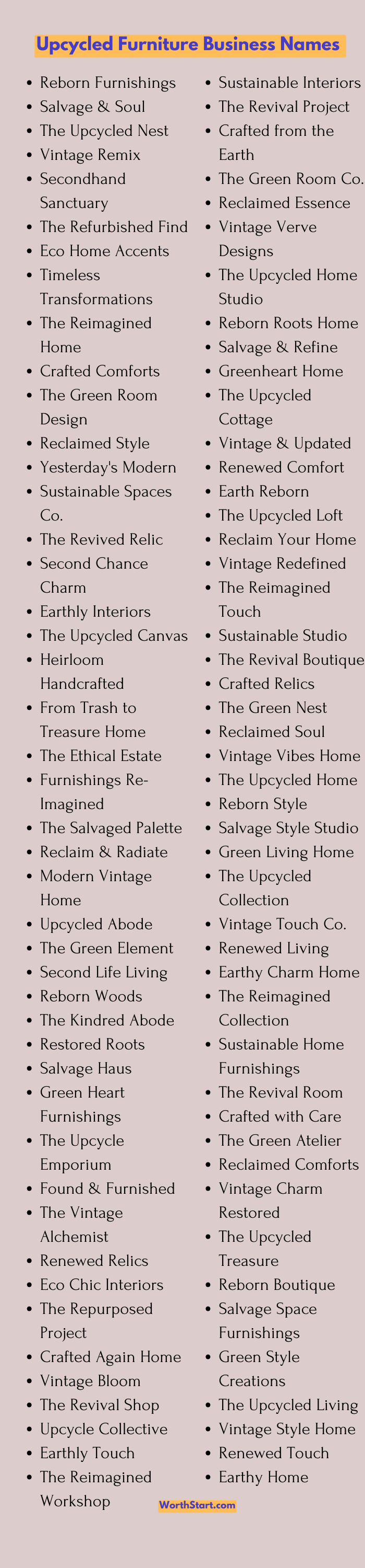 1200+ Upcycled Furniture Business Names Ideas