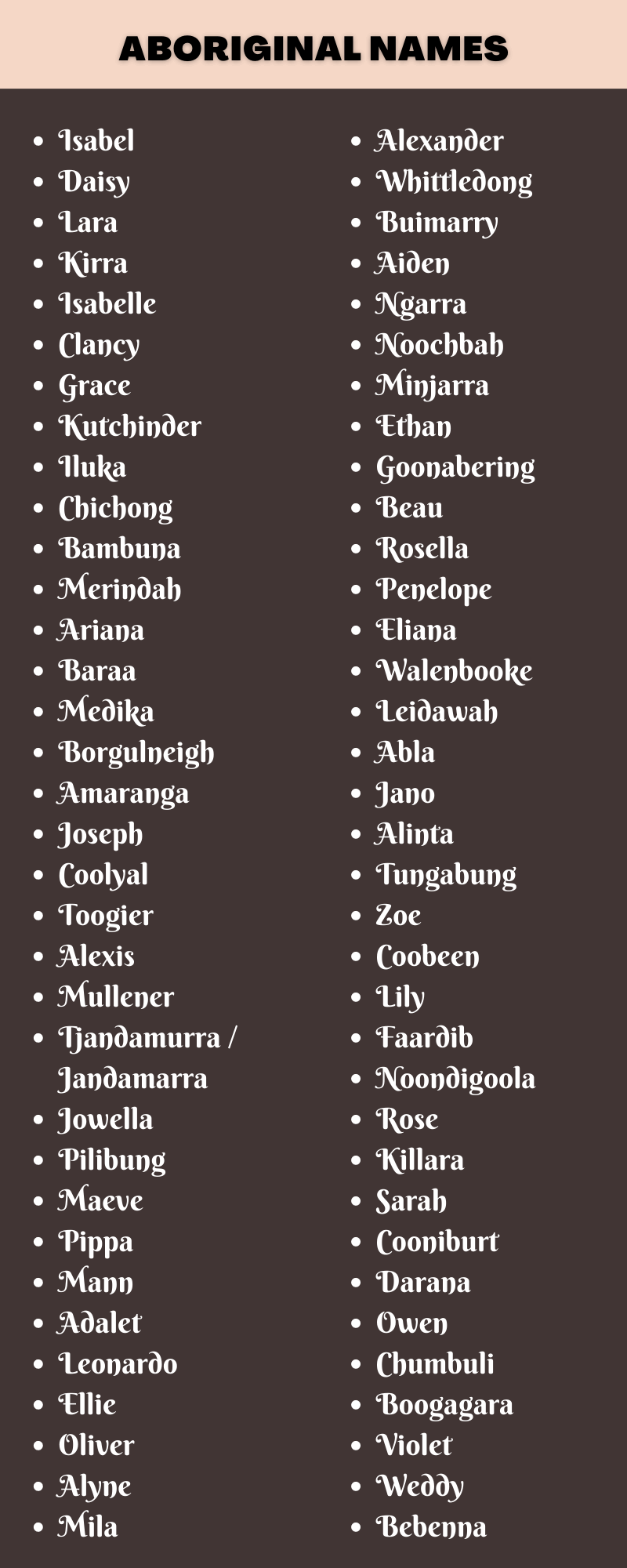 450 Clever Aboriginal Names Ideas