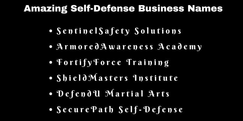 Self-Defense Business Names